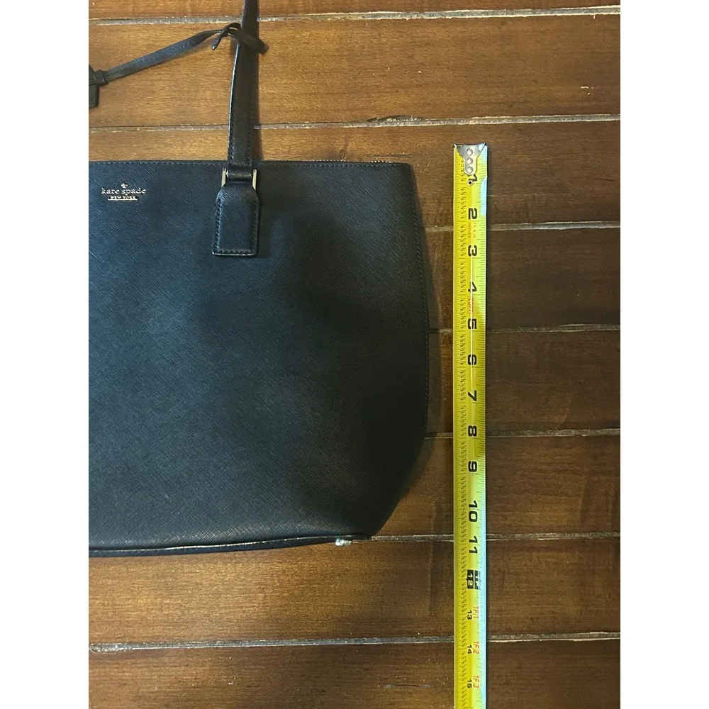 Kate Spade New York Black Saffiano Leather Tote Bag‎ Handbag Minimalist with COA